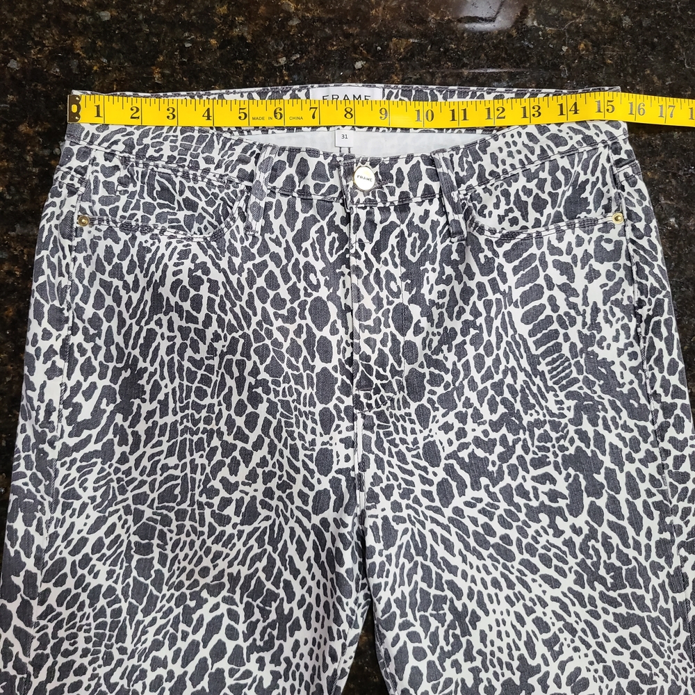 Frame Denim Le High Skinny Black and White Patterned Jeans - Picture 5 of 7